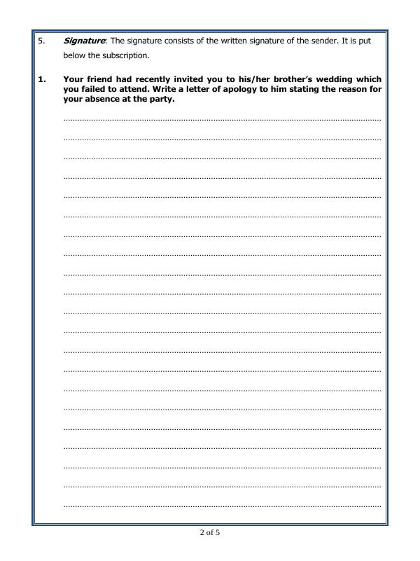 A2ZWorksheets:English-Writing-Informal Letter