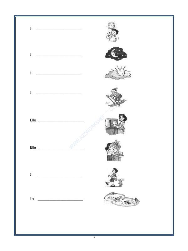 A2ZWorksheets:Language-French-French Worksheet - Les Expressions Avec - Faire