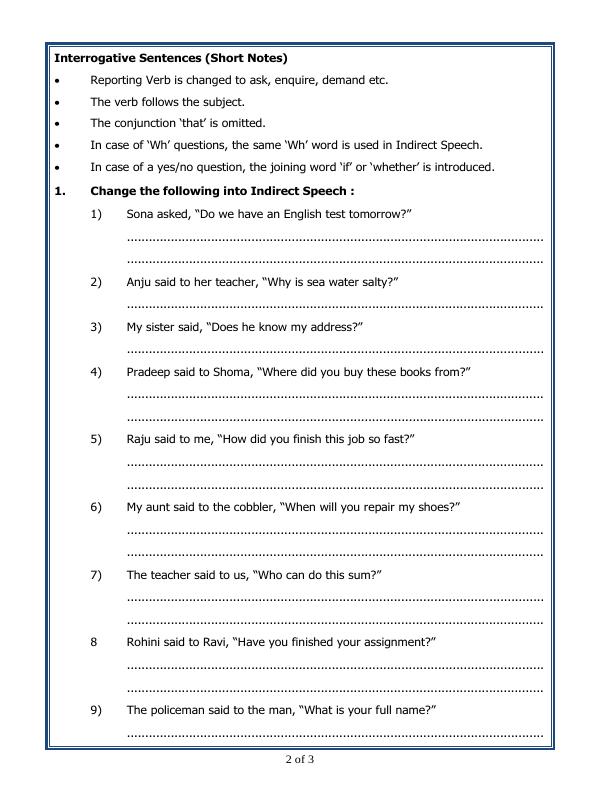 A2ZWorksheets:English-Grammar-Reported Speech