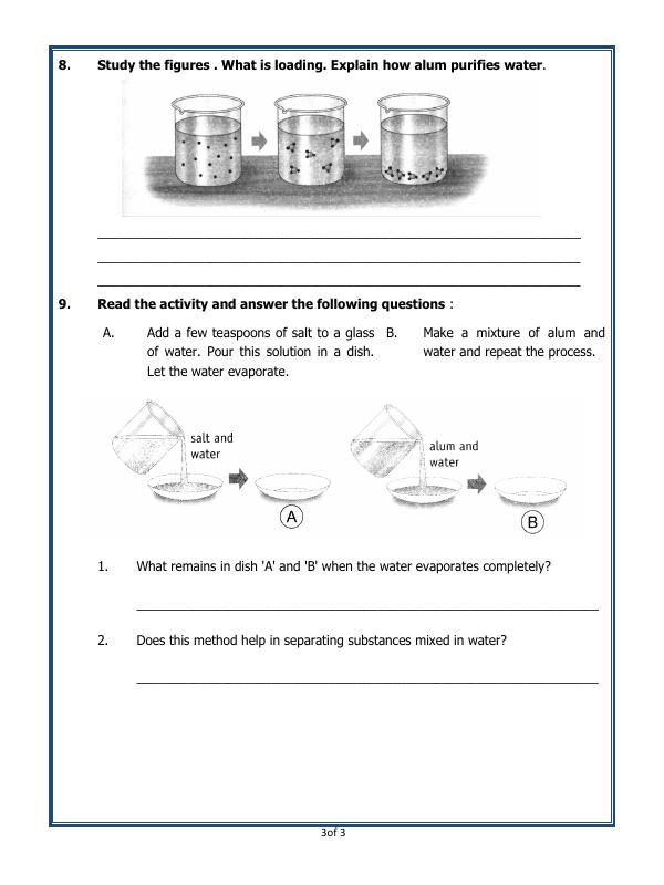 A2ZWorksheets:Science-Metals and Non-metals-Separation Of Substances