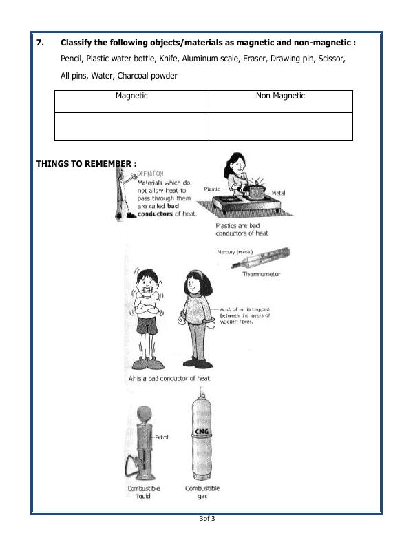 A2ZWorksheets:Science-Metals and Non-metals-Sorting Materials Into Groups