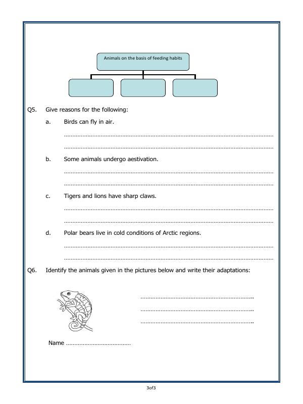 A2ZWorksheets:Science-Animals-Adaptations In Animals