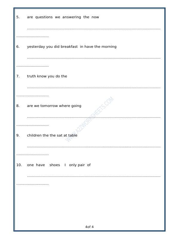 A2ZWorksheets:English-Grammar-Sentence