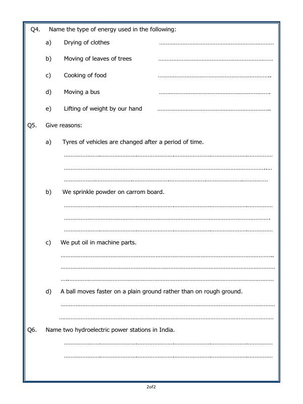 A2ZWorksheets:Science-Motion and Measurement of Distances-Force, Work And Energy
