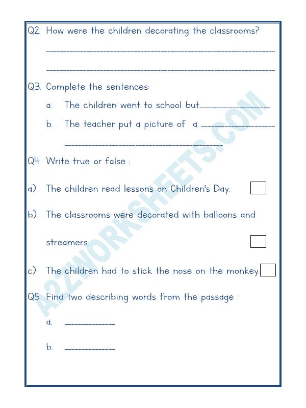 A2ZWorksheets:English-Reading-Comprehension Passage-18