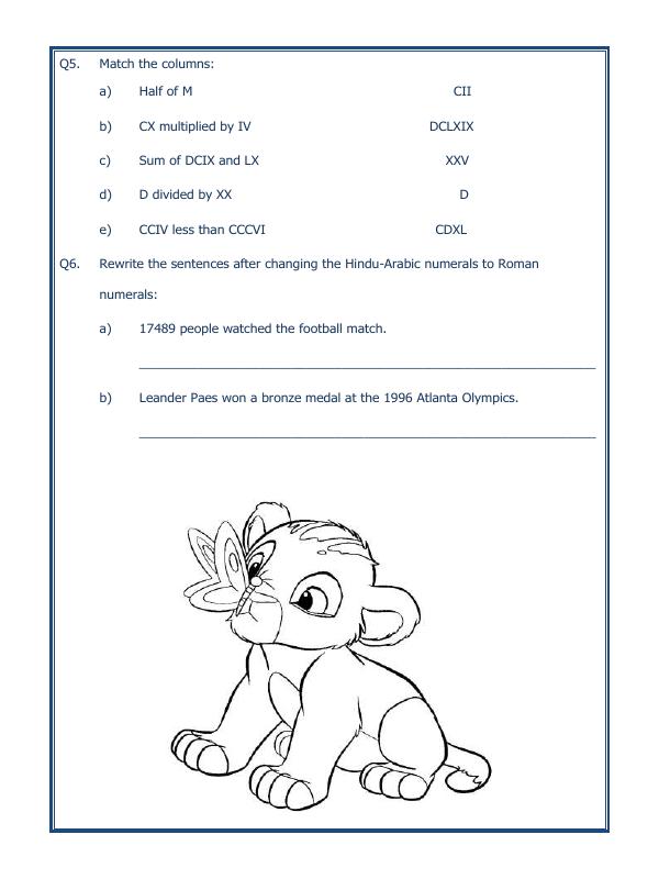 A2ZWorksheets:Maths-Numbers-Roman Numerals-03