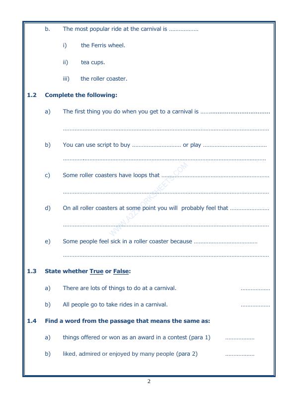 A2ZWorksheets:English-Reading-Comprehension Passage-12