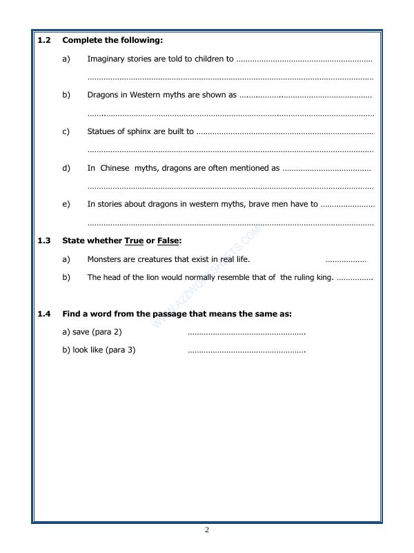 A2ZWorksheets:English-Reading-Comprehension Passage-13