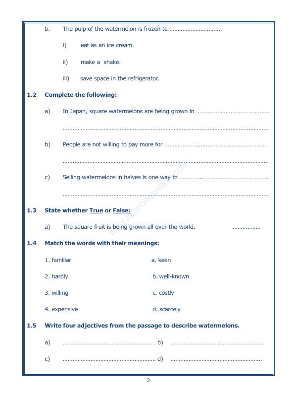 A2ZWorksheets:English-Reading-Comprehension Passage-17