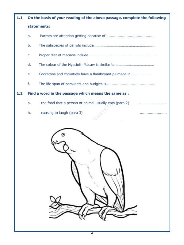 A2ZWorksheets:English-Reading-English Comprehension Passage-19
