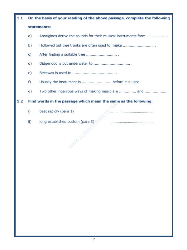 A2ZWorksheets:English-Reading-English Comprehension Passage-39