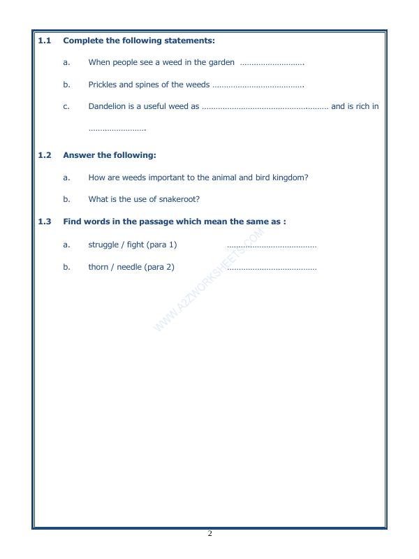 A2ZWorksheets:English-Reading-Comprehension Passage-50