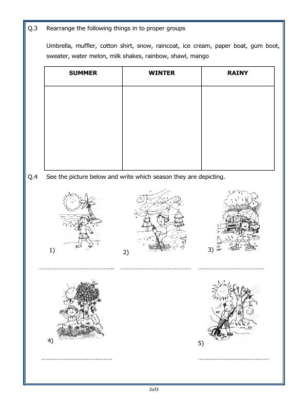 A2ZWorksheets:Science-Environment And Our Surroundings-Weather And Seasons