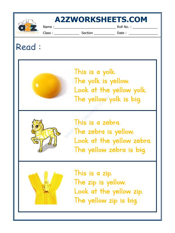 A2Zworksheets:Worksheet of English Reading Practice-15-Reading-English
