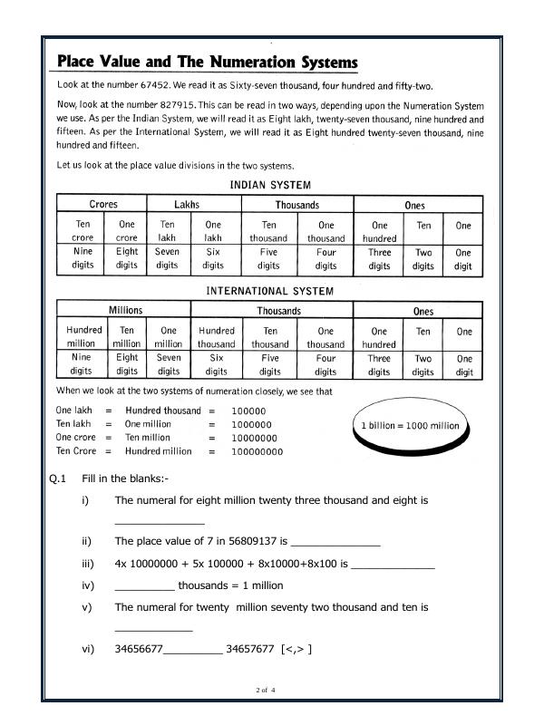 A2ZWorksheets:Maths-Numbers-Number System