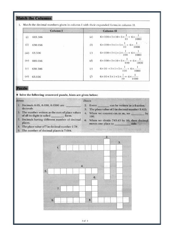 A2ZWorksheets:Maths-Decimals-Decimals