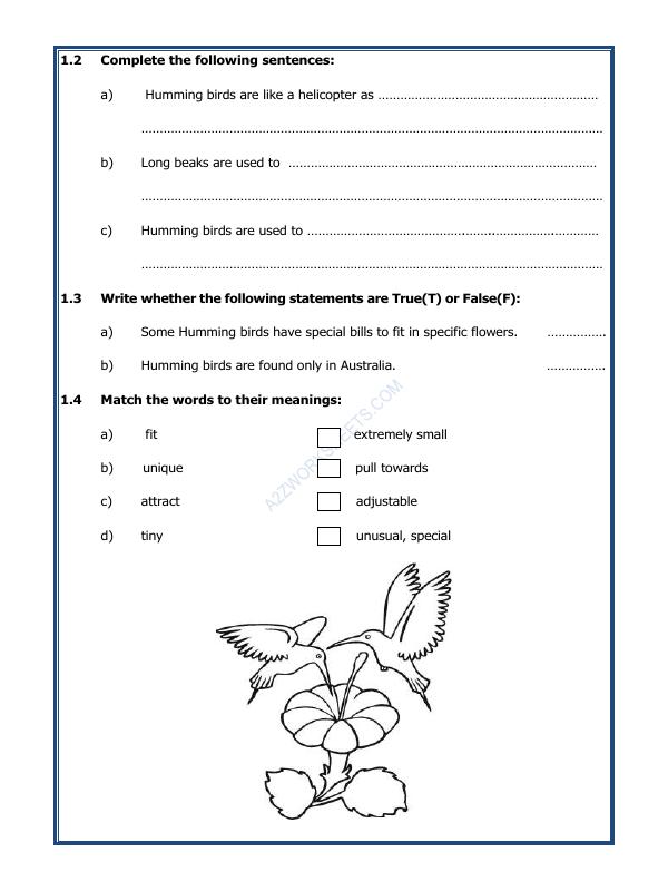 A2ZWorksheets:English-Reading-Comprehension Passage- 11