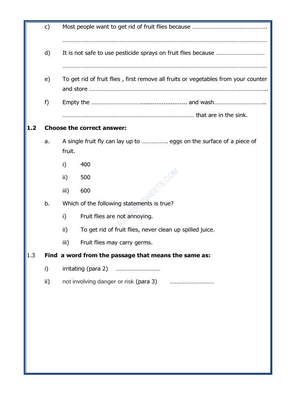 A2ZWorksheets:English-Reading-Comprehension Passage- 15