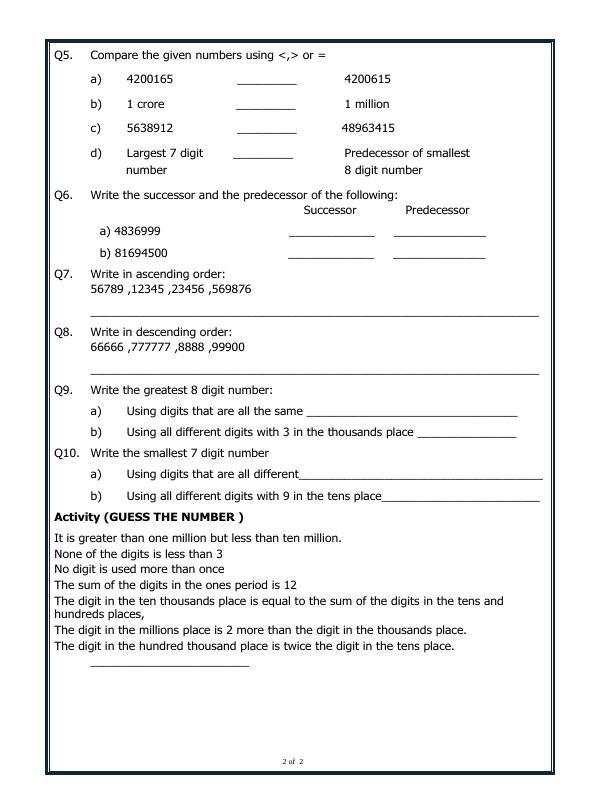 A2ZWorksheets:Maths-Numbers-Large Numbers