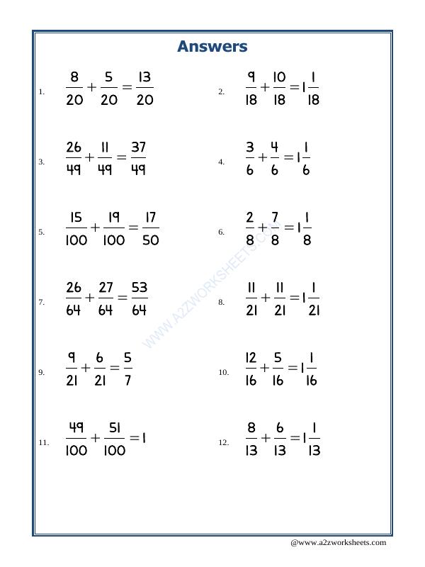 A2ZWorksheets:Maths-Fractions-Let's Practice Fraction Addition-04