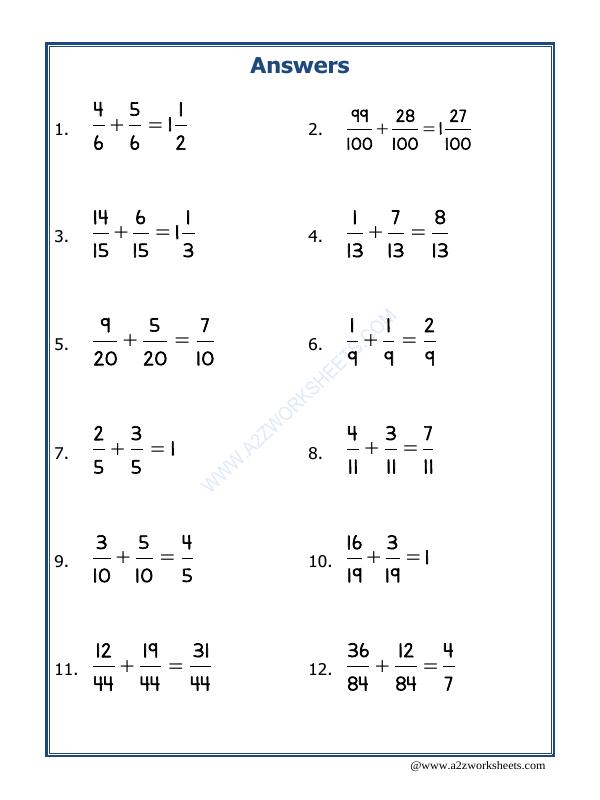 A2ZWorksheets:Maths-Fractions-Let'S Practice Fraction Addition-10