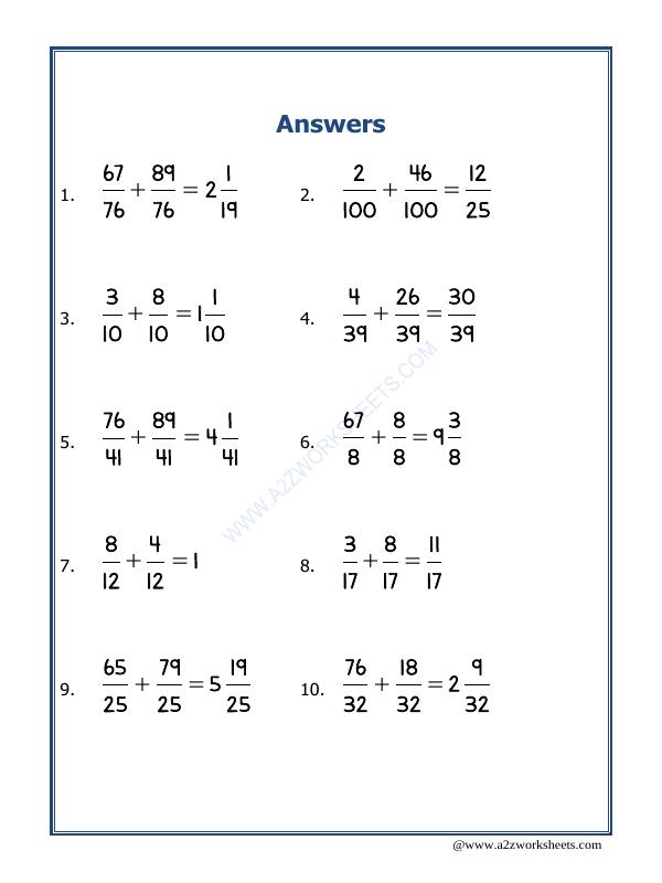 A2ZWorksheets:Maths-Fractions-Let'S Practice Fraction Addition-23