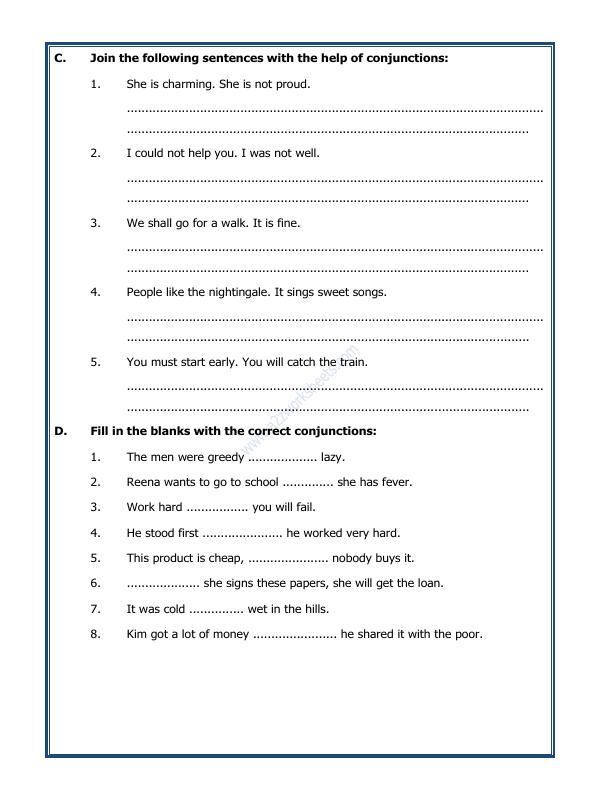 A2ZWorksheets:English-Grammar-Let's Practice Conjunctions-02