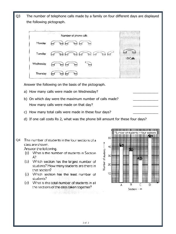 A2ZWorksheets:Maths-Data Handling-Pictorial Representation Of Data