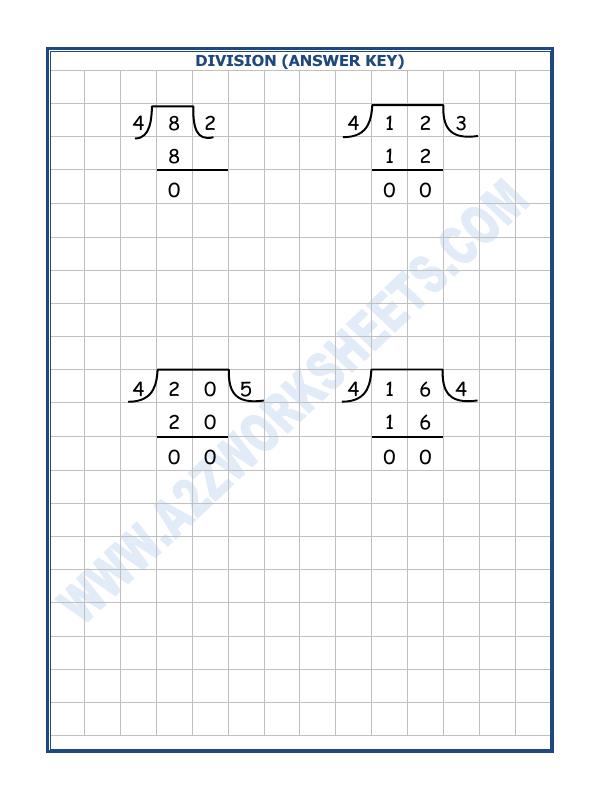 A2ZWorksheets:Maths-Division-Division By 4 - 1