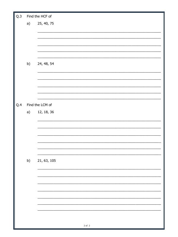 A2ZWorksheets:Maths-LCM and HCF-Lcm and Hcf