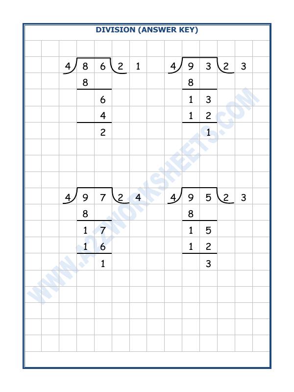 A2ZWorksheets:Maths-Division-Division By 4 - 10