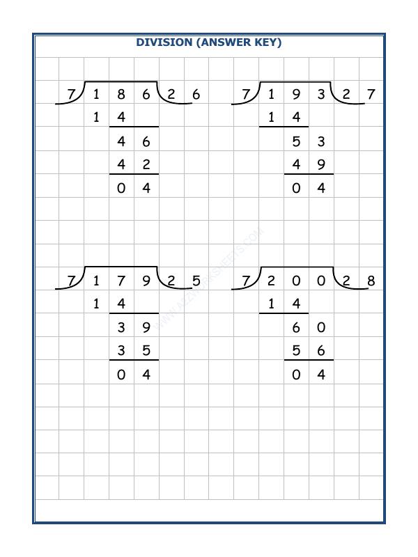 A2ZWorksheets:Maths-Division-Division By 7 - 14