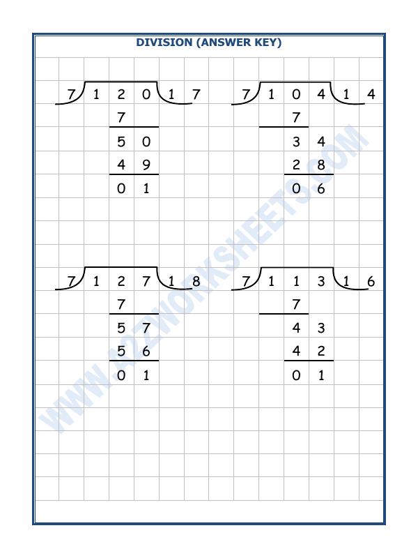 A2ZWorksheets:Maths-Division-Division By 7 - 17