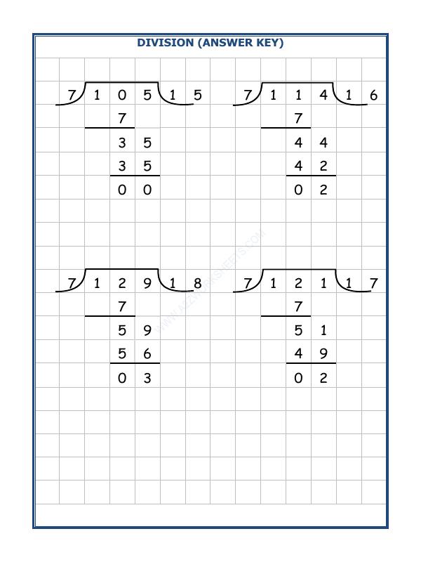 A2ZWorksheets:Maths-Division-Division By 7 - 22