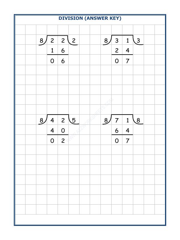 A2ZWorksheets:Maths-Division-Division By 8 - 10