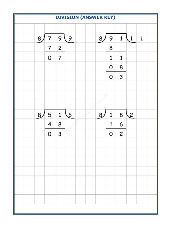 A2ZWorksheets:Maths-Division-Division By 8 - 12