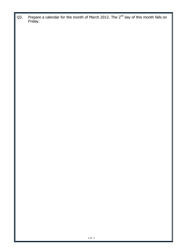A2ZWorksheets:Maths-Calendar-Calendar