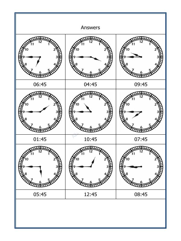 A2ZWorksheets:Maths-Measurement-Tell The Time - 05