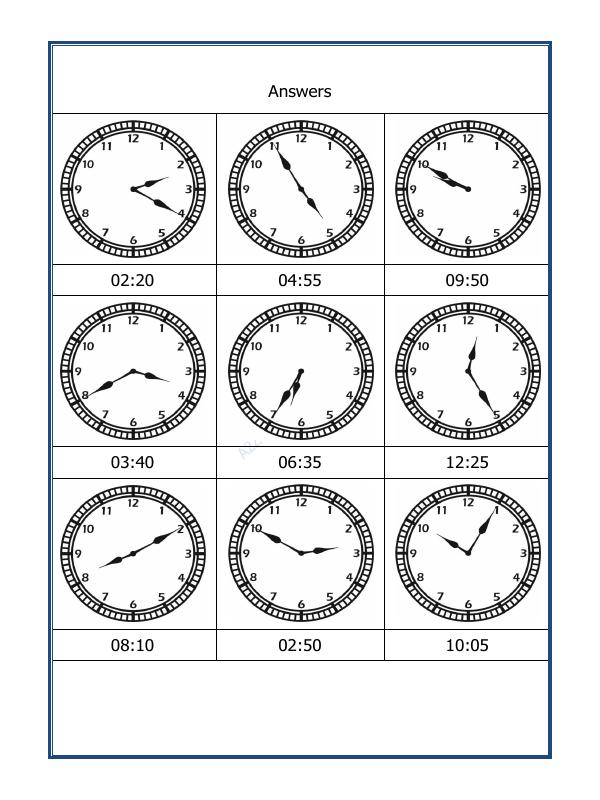 A2ZWorksheets:Maths-Measurement-Tell The Time - 09