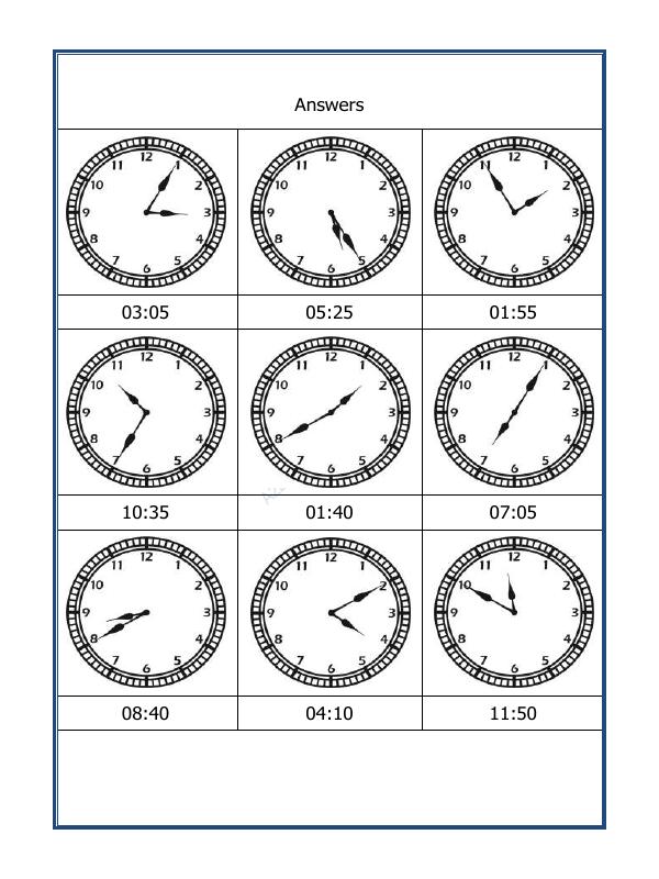 A2ZWorksheets:Maths-Measurement-Tell The Time - 11