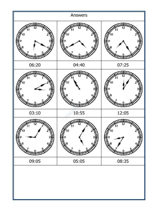 A2ZWorksheets:Maths-Measurement-Tell The Time - 12