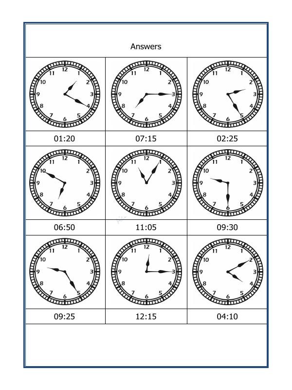 A2ZWorksheets:Maths-Measurement-Draw The Time - 09
