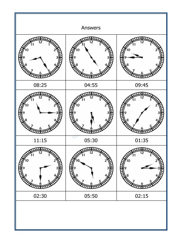 A2ZWorksheets:Maths-Measurement-Draw The Time - 10
