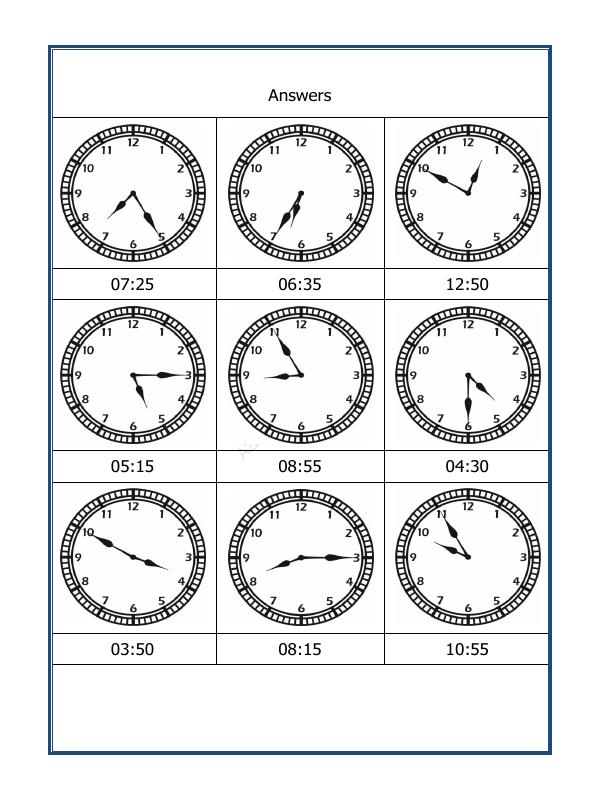 A2ZWorksheets:Maths-Measurement-Draw The Time - 14