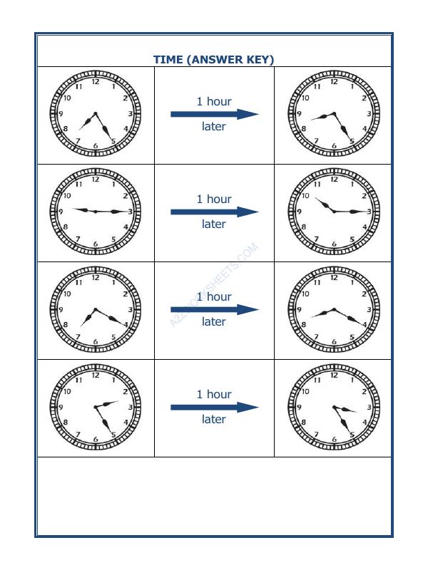 A2ZWorksheets:Maths-Measurement-Telling Time - 1 Hour Interval (Draw The Clock) -02
