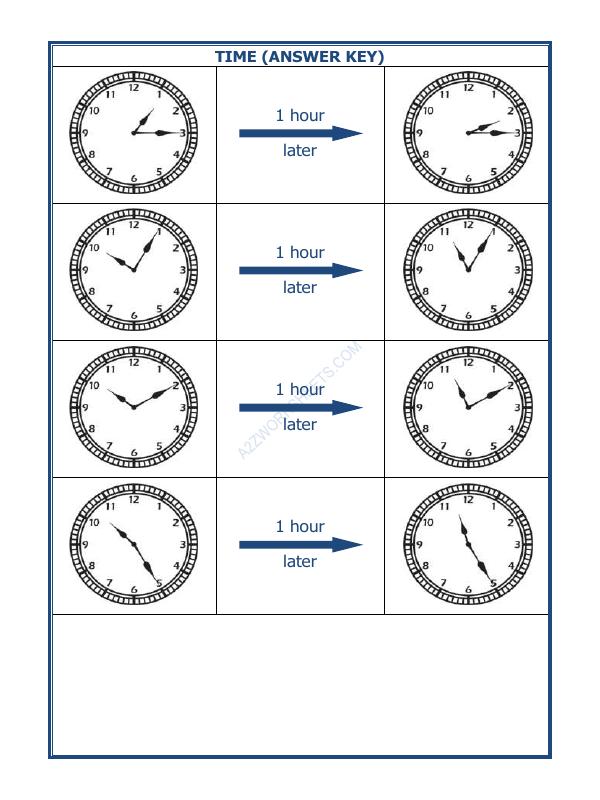 A2ZWorksheets:Maths-Measurement-Telling Time - 1 Hour Interval (Draw The Clock) - 03