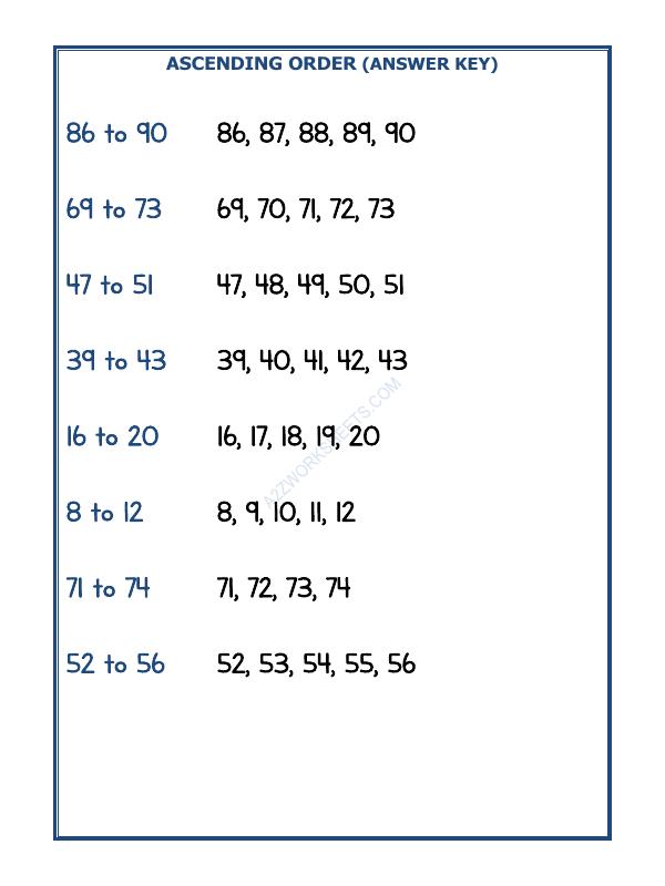 A2ZWorksheets:Maths-Numbers-Ascending Order-07