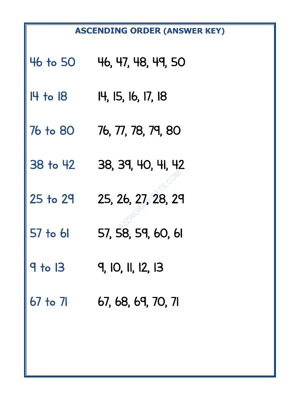 A2ZWorksheets:Maths-Numbers-Ascending Order-08