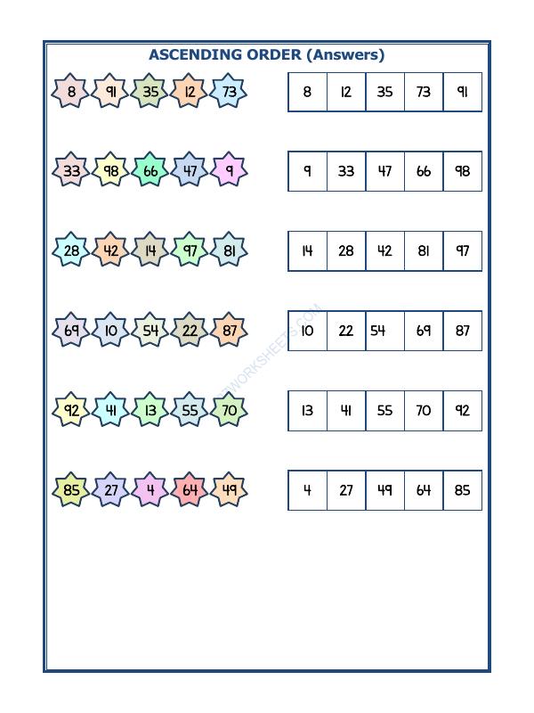 A2ZWorksheets:Maths-Numbers-Ascending Order-19