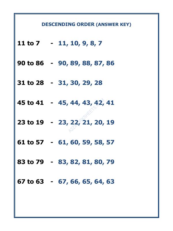 A2ZWorksheets:Maths-Numbers-Descending Order-12